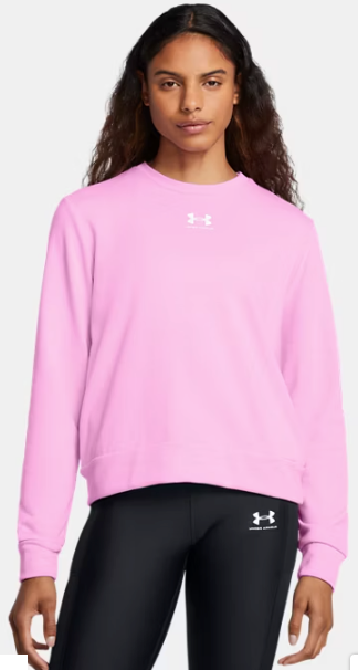 Under Armour Women's Rival Terry Crew - Stellar Pink/ White (638)