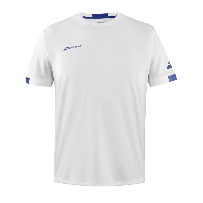 Babolat Boys Play Crew Neck Tee -  White/Blue