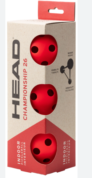 HEAD Championship 26 Indoor Pickleball - Orange (pack of 3)