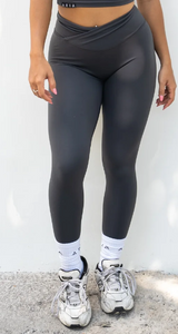 ARIA Allure Cross Front Leggings - Dark Charcoal