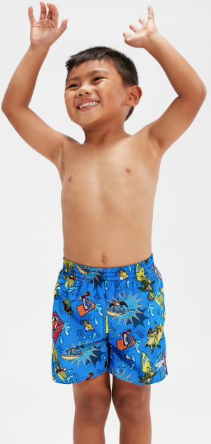 Speedo Infant Boys Learn to Swim Shorts - Blue/Yellow Print