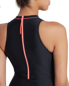 Zoggs Women's Cable Zipped 1 piece Swimsuit - Navy/Magenta/Orange