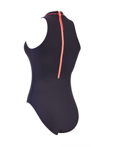 Zoggs Women's Cable Zipped 1 piece Swimsuit - Navy/Magenta/Orange