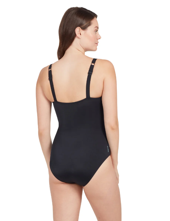 Zoggs Women's Wrap Panel Adjustable Swimsuit - Black/Multi
