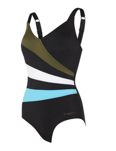 Zoggs Women's Wrap Panel Adjustable Swimsuit - Black/Multi
