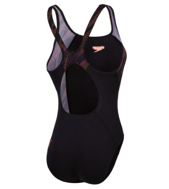 Speedo Women's Hyperboom Splice Muscleback Swimsuit - Black/Plum Dandy/Siren Red