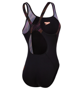 Speedo Women's Hyperboom Splice Muscleback Swimsuit - Black/Plum Dandy/Siren Red