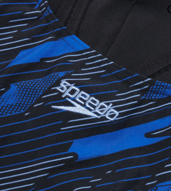 Speedo Women's Hyperboom Placement Muscleback Swimsuit - Black/Blue