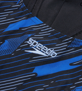 Speedo Women's Hyperboom Placement Muscleback Swimsuit - Black/Blue