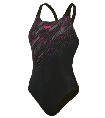 Speedo Women's Hyperboom Muscleback Swimsuit - Black/Pink