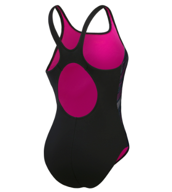 Speedo Women's Hyperboom Muscleback Swimsuit - Black/Pink