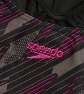Speedo Women's Hyperboom Muscleback Swimsuit - Black/Pink