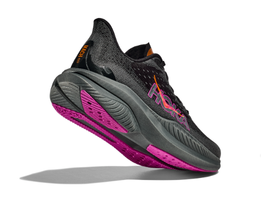 HOKA Women's Mach 6 Running Shoes - BLACK / FUCHSIA