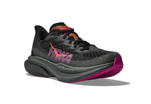 HOKA Women's Mach 6 Running Shoes - BLACK / FUCHSIA