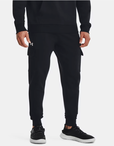 Under Armour Men's Rival Fleece Cargo Jogger Track Pants - Black (001)