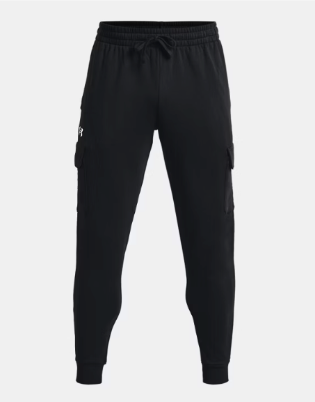 Under Armour Men's Rival Fleece Cargo Jogger Track Pants - Black (001)