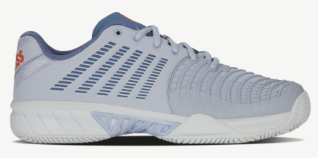 K-Swiss Men's Express Light 3 Clay Tennis Shoes -  Arctic Ice/ Infinity/ Scarlet Ibis