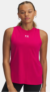 Under Armour Women's Rival  Muscle Tank - Shaded Fuchsia/ White (681)