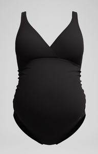 Speedo Women's V Neck Maternity U-Back Swimsuit Black