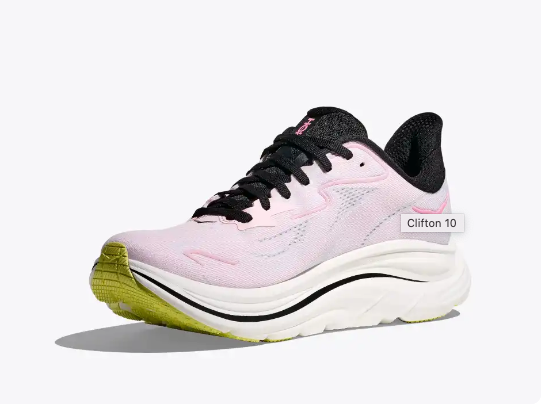HOKA Women's Clifton 10 Running Shoes - Carnation / Starlight Glow
