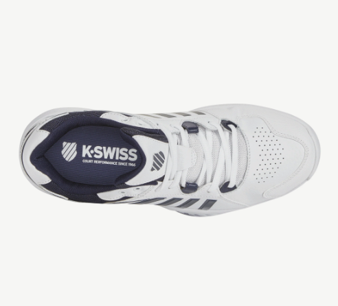 K-Swiss Men's Receiver V CARPET Tennis Shoes - White/Peacoat/Silver