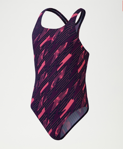 Speedo Girls HyperBoom Allover Medalist Swimsuit Navy/Pink