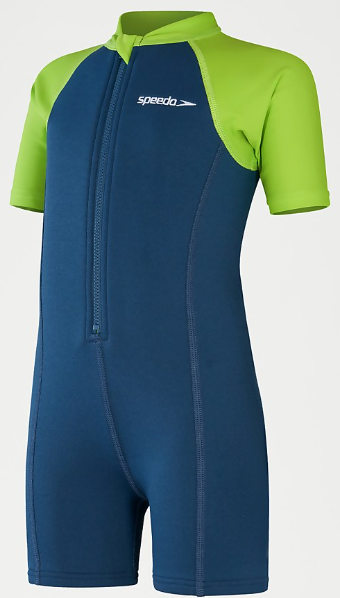 Speedo Boys Learn to Swim Neoprene Wetsuit - HARMONY BLUE/GREEN LIZARD