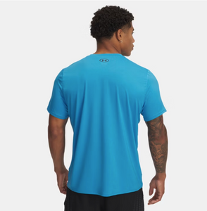 Under Armour Men's HeatGear Fitted Short Sleeve Tee Shirt - Ether Blue/Black (452)