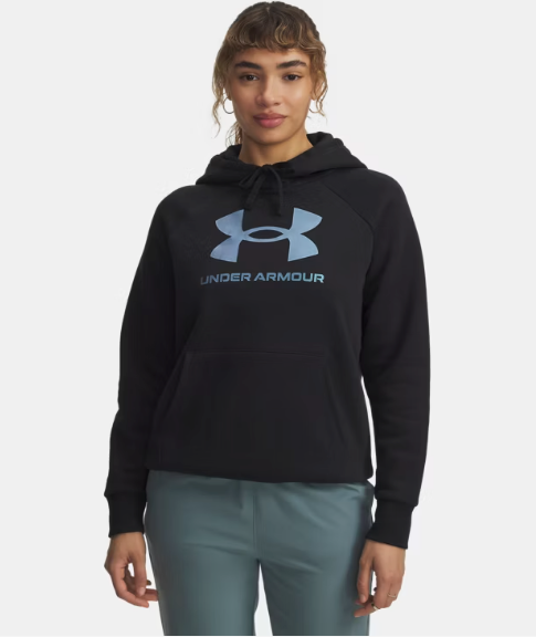 Under Armour Women's Rival Fleece Shimmer Hoody - Black/Iridescent  (007)