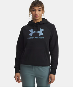 Under Armour Women's Rival Fleece Shimmer Hoody - Black/Iridescent  (007)