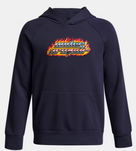 Under Armour Boys' Rival Fleece Flamin Wordmark Hoodie - Washed Navy (403)
