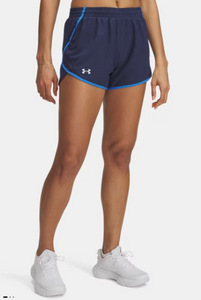 Under Armour Women's Fly By 3" Shorts - Washed Navy / Blue Atlantis / Reflective (403)