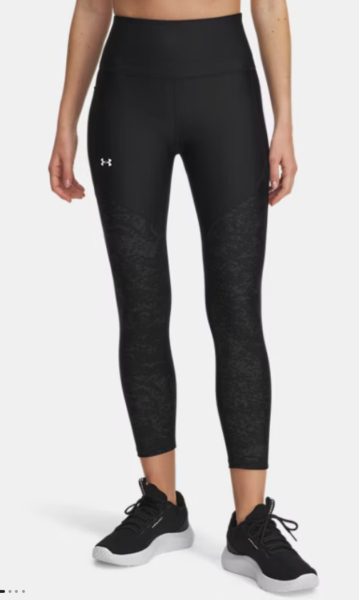 Under Armour Women's Tech Printed Panel Leggings- Black/White (002)