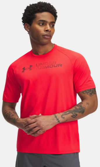 Under Armour Men's Tech Reflective Short Sleeve Tee - Racer Red / Dark Maroon (731)