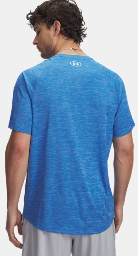 Under Armour Men's Textured Short Sleeve T-Shirt - Blue Atlantis/ White (402)