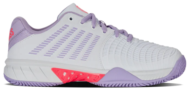 K-Swiss Women's Express Light 3 Clay Tennis Shoes - White/ Orchid/ Neon Blaze