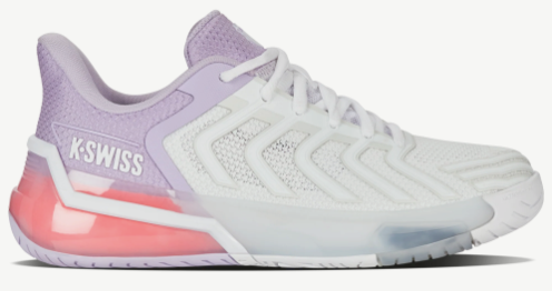 K-Swiss Women's Ultra Shot 4 Tennis Shoes - White/ Orchid Petals/ Neon Blaze