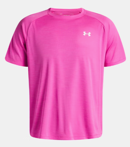 Under Armour Men's UA Tech™ Textured T-Shirt - REBEL PINK/White (652)