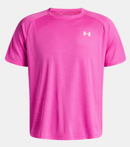 Under Armour Men's UA Tech™ Textured T-Shirt - REBEL PINK/White (652)