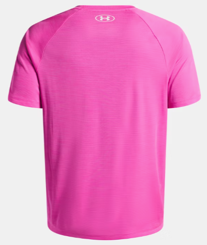 Under Armour Men's UA Tech™ Textured T-Shirt - REBEL PINK/White (652)