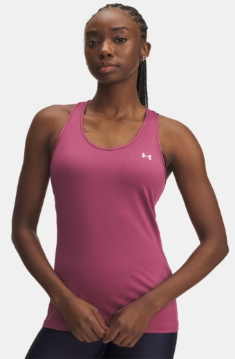 Under Armour Women's Mesh Racer Tank - Prime Fuchsia Dusk/ White (659)