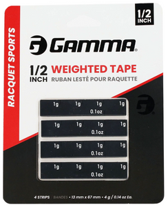 Gamma Racket Sports Weighted Tape - 1/2" width - 4 strips