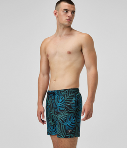 Speedo Men's Printed 16'' Redondo Edge Swim Shorts - Black Palm Leaf