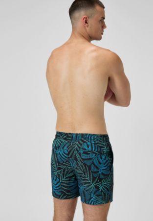 Speedo Men's Printed 16'' Redondo Edge Swim Shorts - Black Palm Leaf