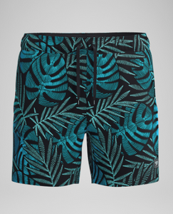 Speedo Men's Printed 16'' Redondo Edge Swim Shorts - Black Palm Leaf