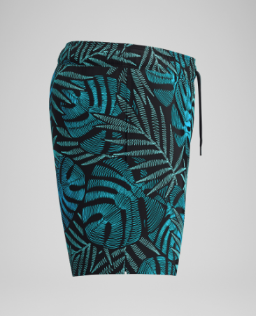 Speedo Men's Printed 16'' Redondo Edge Swim Shorts - Black Palm Leaf
