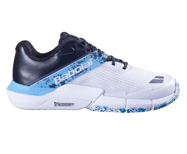 Babolat Men's MOVEA 2 Padel Shoes - White/Cyan Blue
