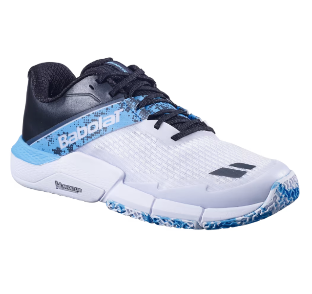 Babolat Men's MOVEA 2 Padel Shoes - White/Cyan Blue