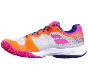 Babolat Women's JET RITMA Padel Shoes - Grey/Pink Peacock