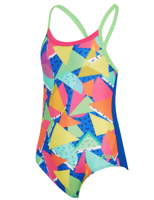 Zoggs Girls Medley Rainbow Strikeback Swimsuit - Multicoloured